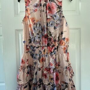Everly Blush and Coral Floral Dress